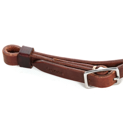 Showman Leather Curb Strap w/Double Chain 