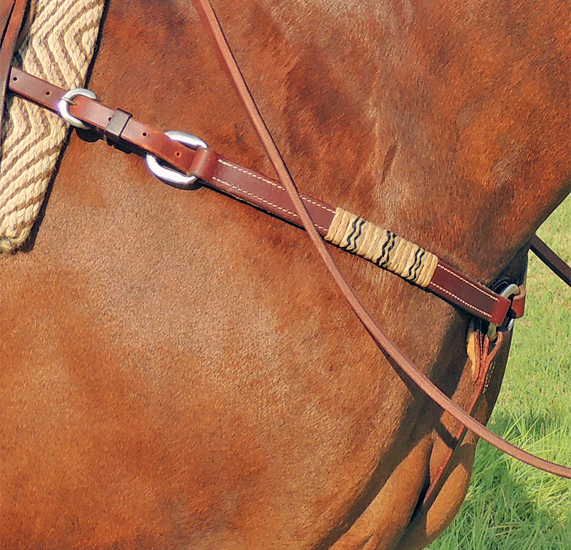 Straight Breast Collar with Rawhide Trim, Horse Breast Collars